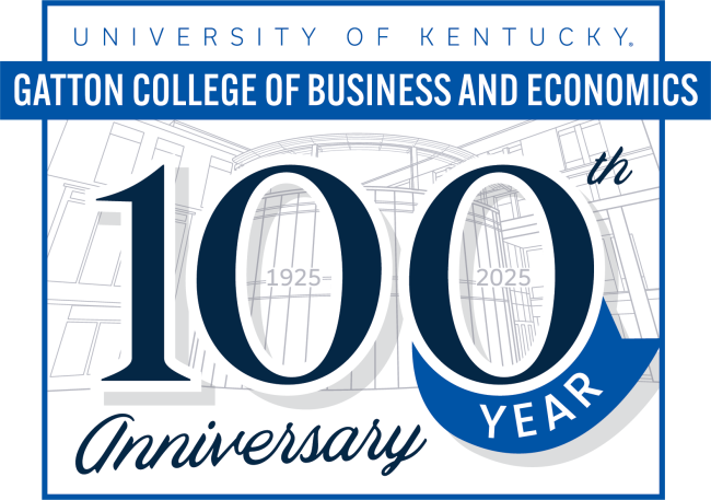 Gatton College of Business and Economics 100th year logo